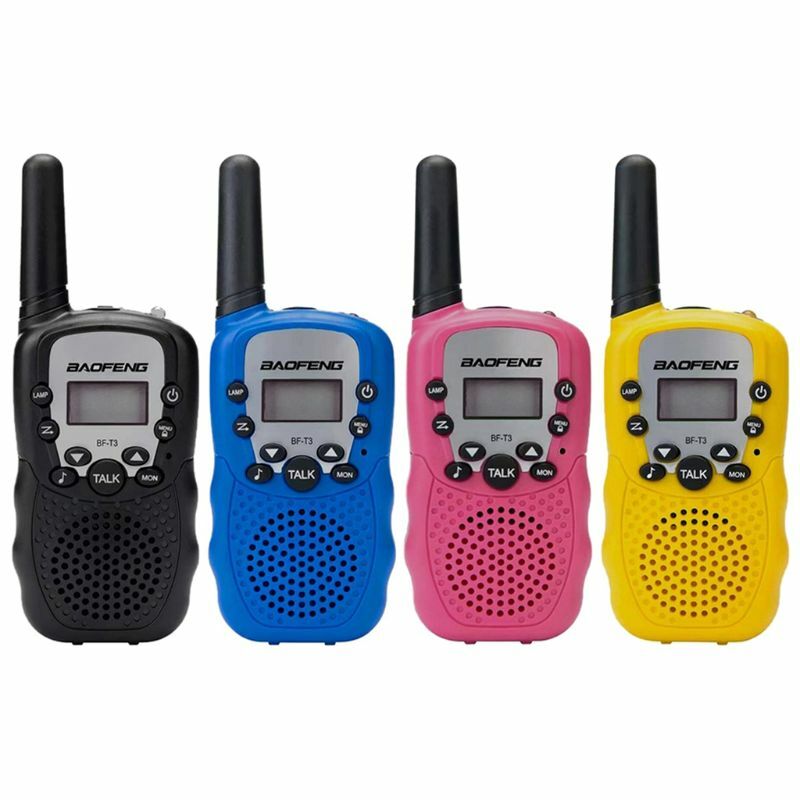 Transmissor de rádio baofeng 2 peças, transmissor portátil com 8 canais e 10 canais, rádio para crianças walkie talkie