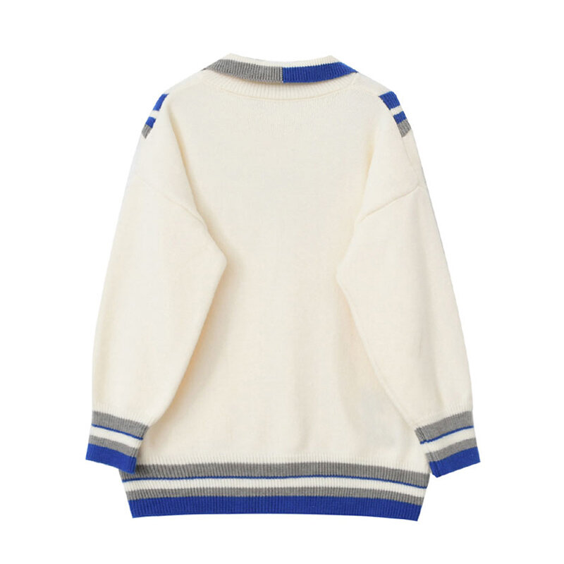 Женские модные вязаные пуловеры в Корейском стиле, свитер с имитацией двух рядов, осень 2021, повседневная трикотажная одежда в стиле преппи с...