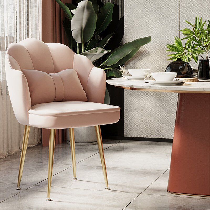 Sgabello per trucco nordico tavolo da toeletta di lusso leggero rete schienale rosso sedia ragazza camera da letto carina moderna sedia minimalista in stile ins