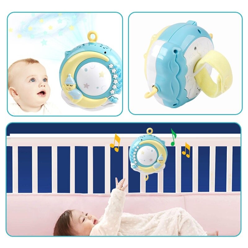 Baby Snelle Slaap Baby Rammelaar Baby Bed Afstandsbediening Speelgoed Frame Draaien Bewegen Bed Bel Muziekdoos Projectie 0-12 Maanden Pasgeboren