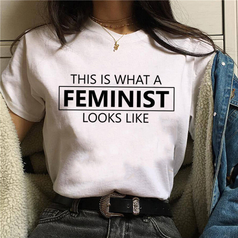 Partai Politik Di Harajuku T Shirt Wanita Feminism GRL PWR Ullzang T-shirt Girl Power 90S Graphic Tshirt Grunge Estetika Top Tees wanita