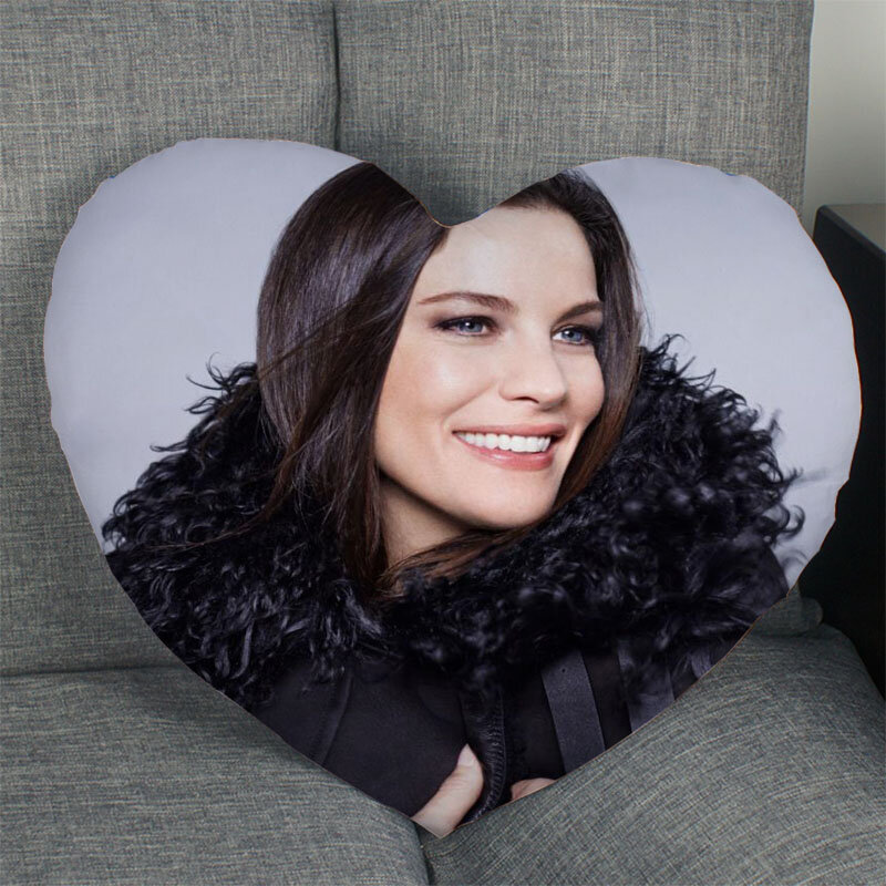 Venda quente personalizado liv tyler ator coração forma travesseiro cobre cama confortável almofada/alta qualidade fronhas