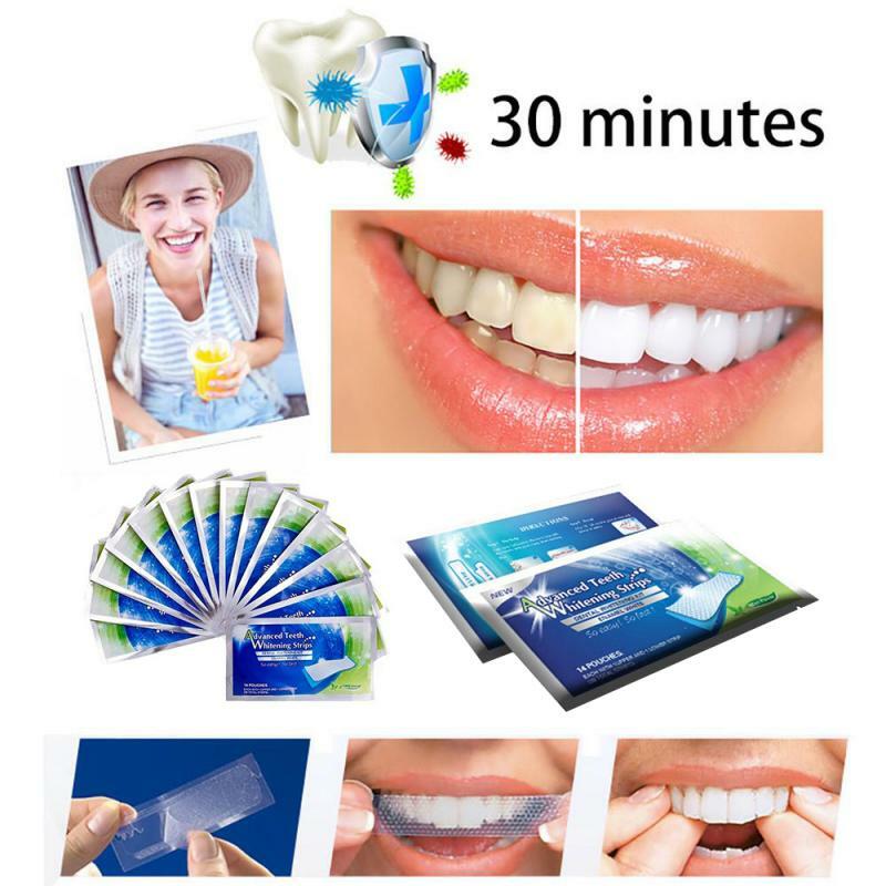 Dentes Branqueamento Tiras 2 pçs/saco Profissional Avançado Branqueamento & Whitening Strips Remoção de Manchas de Cuidados de Higiene Oral TSLM2 NOVO