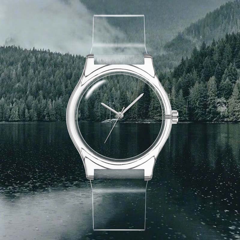 FB710-reloj personalizado para hombre y mujer, pulsera transparente con correa de plástico, imagen personalizada, regalo