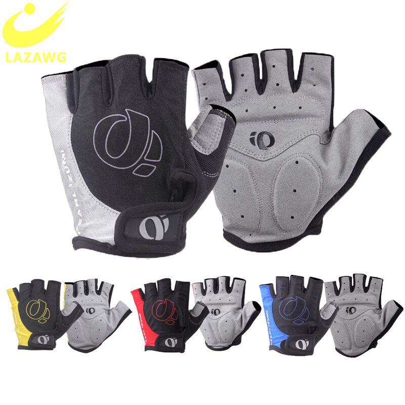 LAZAWG-guantes de Ciclismo de medio dedo, antideslizantes, antisudor, para mano izquierda y derecha, antigolpes, para ciclismo de montaña y carretera