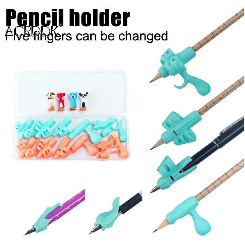 Butterfly Style Three Fingers Writing Corrector Pencil Holder with a Cute Doll Kids Learning Device FL
