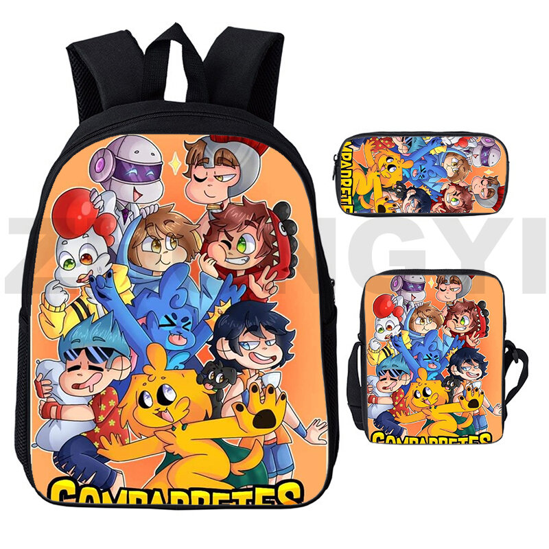 3D drukowane Compadretes Mikecrack plecaki do szkoły nastolatki dziewczyny Los Compas Team Anime Kawaii torba tornistry plecak