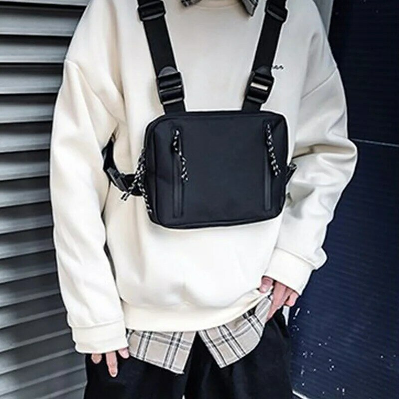Поясная Сумка от бренда ins tide, тактическая Мужская Уличная сумка для жилета в стиле хип-хоп, крутая ветрозащитная Дамская нагрудная сумка сп...