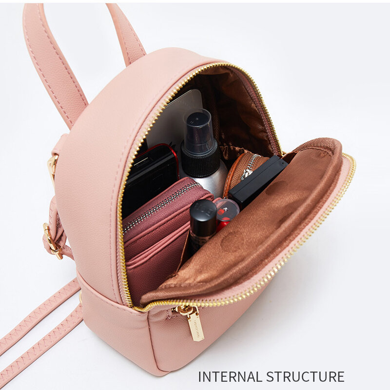 Para sempre jovens designer de mulheres mochila mini toque macio couro pequena mochila feminina moda senhoras bagpack bolsa ombro