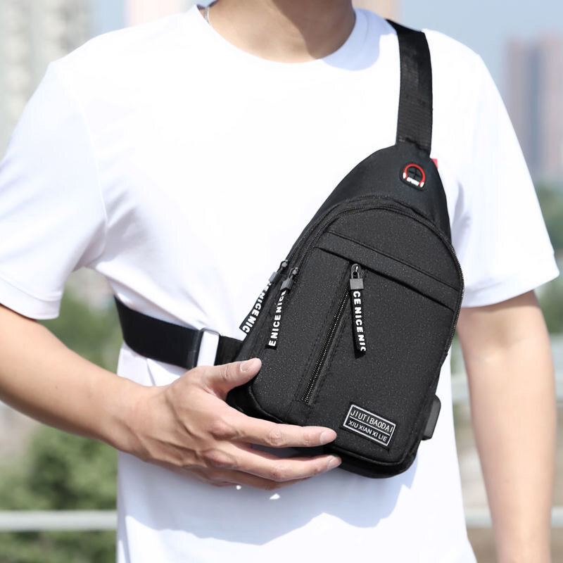 Male Shoulder Bags Cross Body Bags USB Charging Crossbody Bags Men Anti Theft Chest Bag School Summer Short Trip Messengers Bag