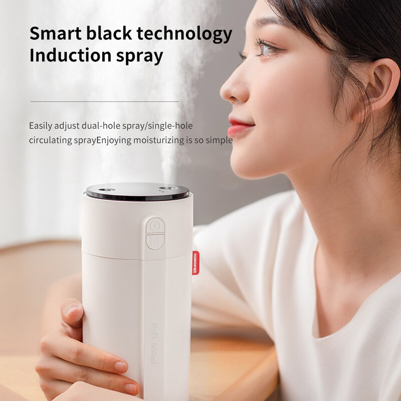 Usb Smart Charging Air Humidifier 800Ml Night Light Car Indoor Humidifier  Power-Off Protection