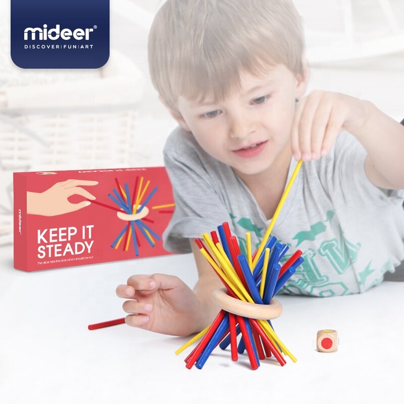 Mideer Children Early Educational Kids Handmade Learning Baby Popular Wooden Building Block Colorful Stick Balance Toys