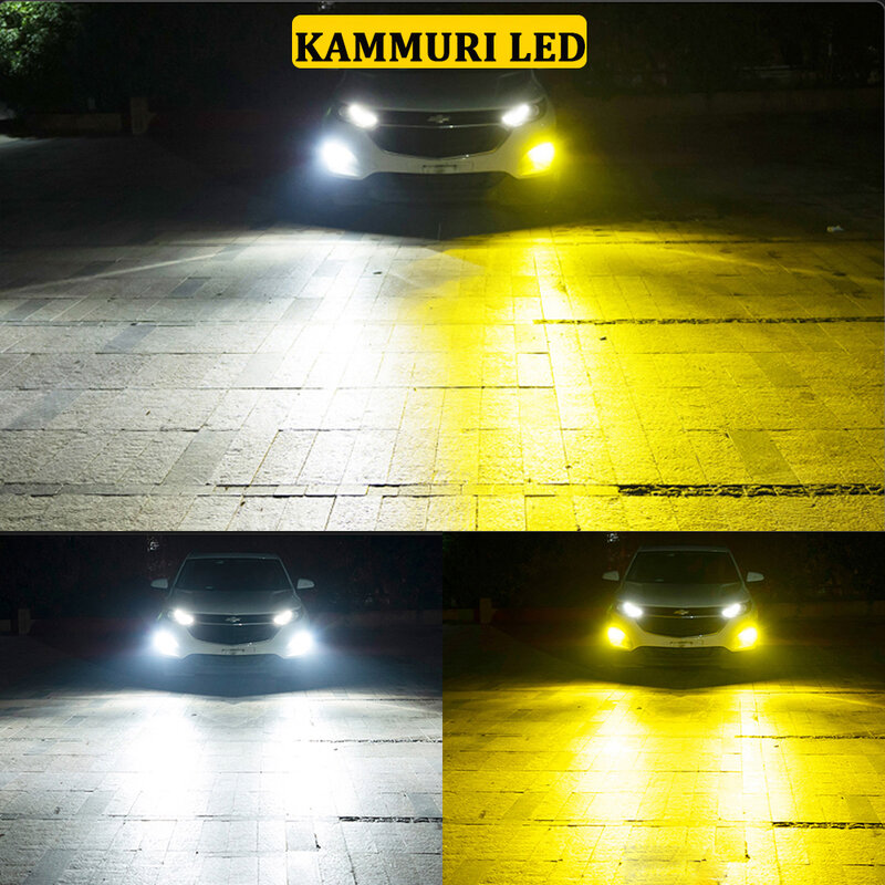 KAMMURI 2PCS Canbus H10 H8 H9 LED HB4 HB3 LED Lights For Fog Light For VW Golf 4 5 7 6 Passat B5 B6 B7 Touareg Error Free10000LM
