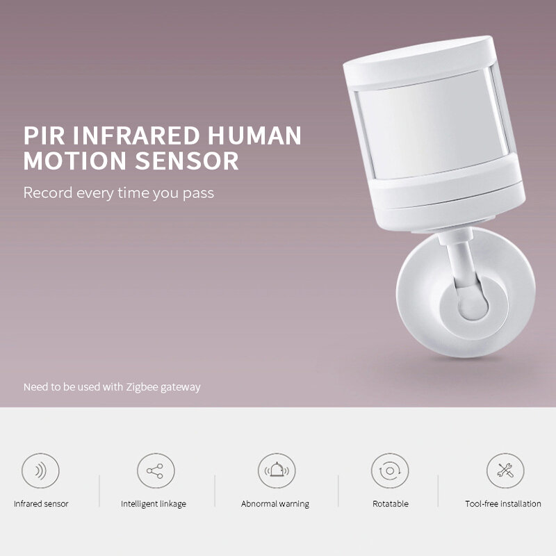 1/2/5PCS Tuya Smart Zigbee Smart PIR Human Body Detect Motion สมาร์ทนาฬิกาปลุก Push ผ่าน tuya Smart Life APP Gateway ที่จำเป็น