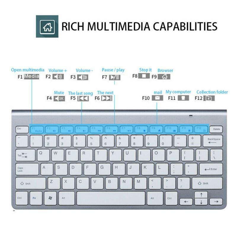 2.4G tastiera e Mouse Wireless Mini tastiera portatile Set combinato Mouse per Notebook PS4 Laptop Mac Desktop PC Computer Smart TV