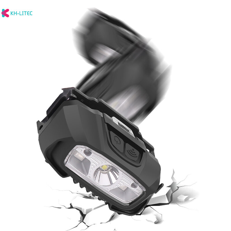 Lampe frontale LED à Induction avec capteur de mouvement, Rechargeable par USB, 6 Modes, chapeau rigide puissant, lanterne étanche à Induction