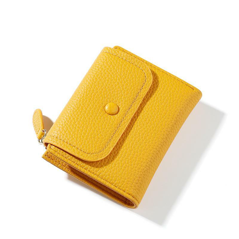 Pequena carteira de couro do plutônio das mulheres mini senhora bolsa de moeda bolso amarelo feminino carteira menina clipe de dinheiro marca pequenas carteiras femininas bolsa