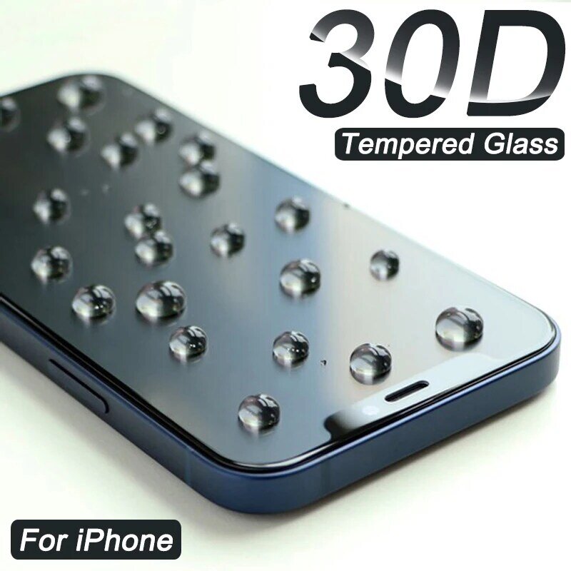 30D Volledige Cover Beschermende Glas Voor Iphone 11 12 13 14 Pro Max X Xr Xs Screen Protector Op Iphone 13 Pro Xr 6S 7 8 Plus Se Glas