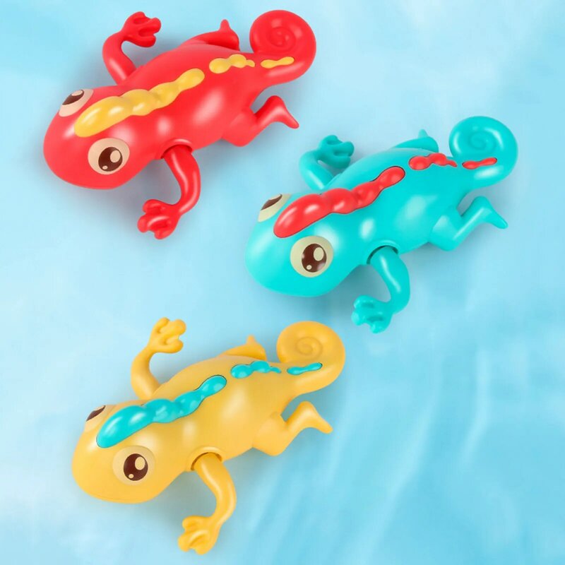 Juguetes de baño para niños de 3 a 6 años, juguete de baño para bebés que puede nadar, lagartija, mecanismo de relojería en la cadena, jugando en el agua