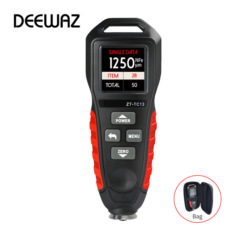 Deewaz自動車のコーティング厚さゲージ0-1250um fe/nife for carペイントテスター測定計ツール