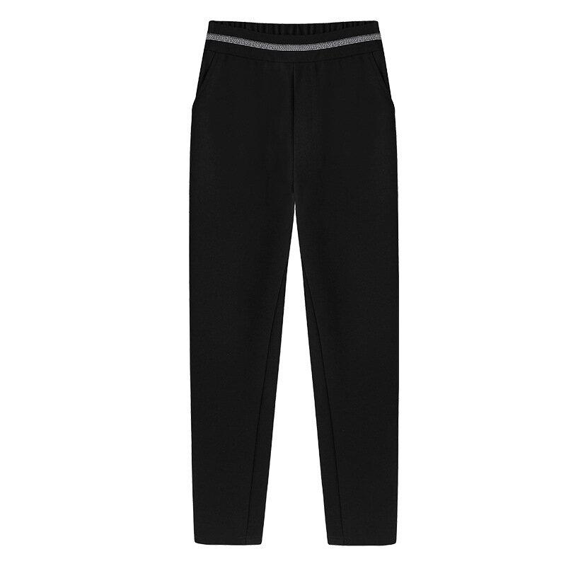 Pantalon surdimensionné pour femmes, noir, taille moyenne élastique, avec poches, Style coréen, 5xl, 4xl, 3xl, 2xl, collection printemps