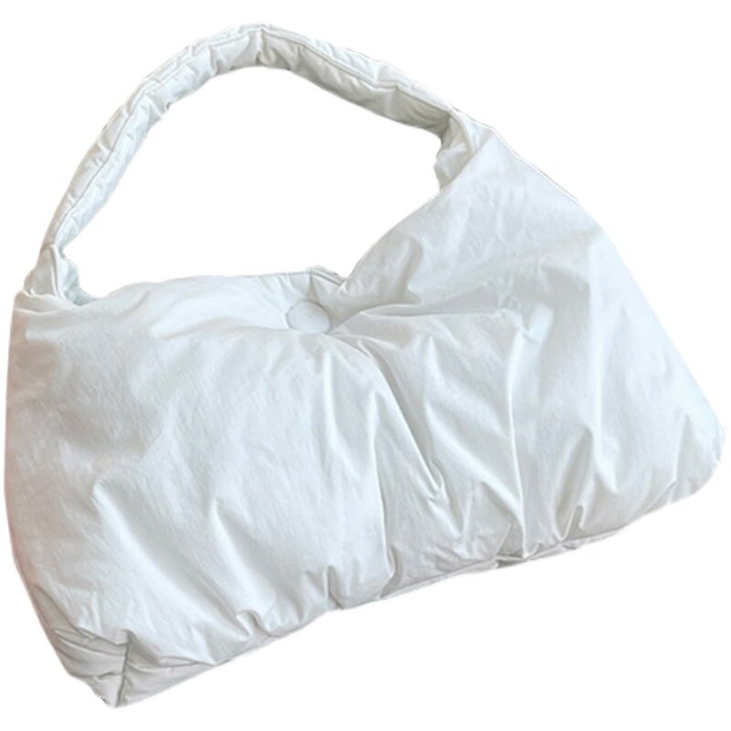 Casual acolchoado sacos de ombro feminino designer hobos senhora bolsas de náilon para baixo algodão puffs saco grande capacidade tote inverno 2021 novo