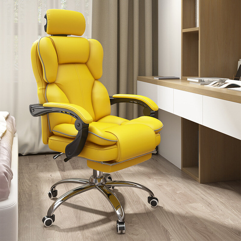 Chaise de bureau en cuir PU, à la mode, multifonction, pivotant, réglable, pour ordinateur de jeu, chambre à coucher, bureau, loisirs