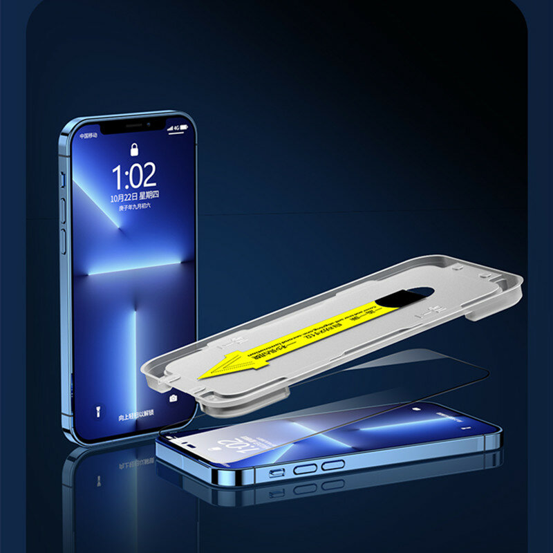 2022 새로운 풀 커버 강화 유리 아이폰 11 12 13 프로 스크린 프로텍터 아이폰 X XR XS 최대 13 미니 안티 스파이 먼지 그물 필름