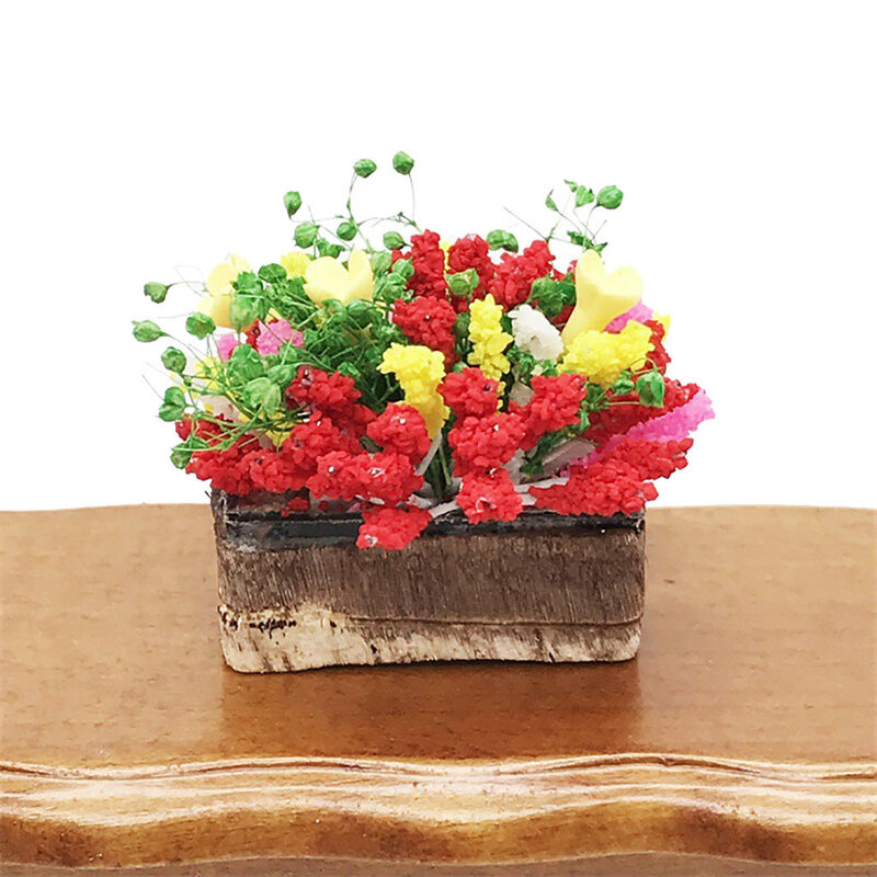 Casa de muñecas Flor en miniatura Exquisito adorno de plantas Decoraci 