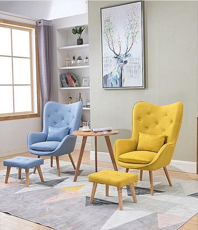 H Nordic pojedyncza Sofa do salonu balkon apartament Mini krzesło nowoczesna minimalistyczna Sofa osobowość rozrywka sypialnia krzesło