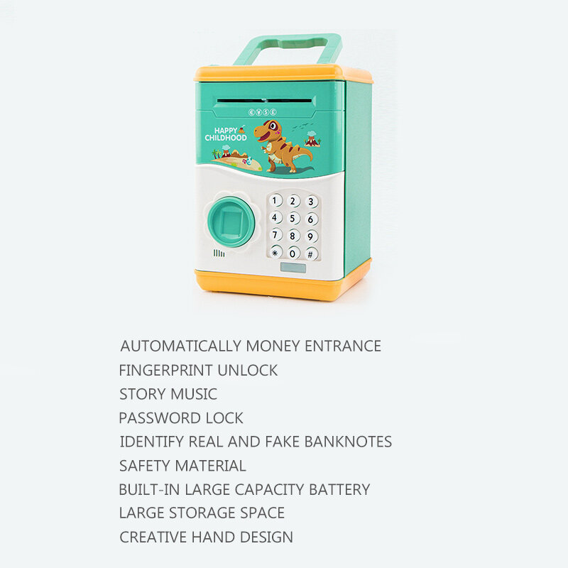 Mini caixa de música crianças brinquedos eletrônico mealheiro moeda caixa de poupança de dinheiro para crianças ótimo presente crianças impressão digital automática brinquedo aberto