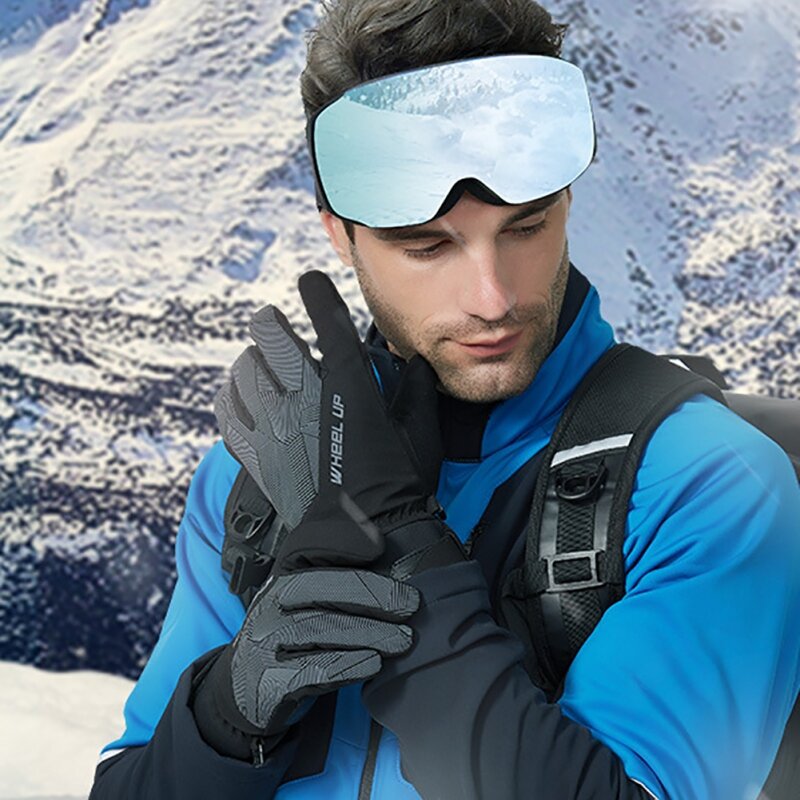 Zimowe Unisex termiczne rękawice narciarskie termiczne polarowe wodoodporne rękawice snowboardowe śnieg motocyklowe ciepłe rękawiczki