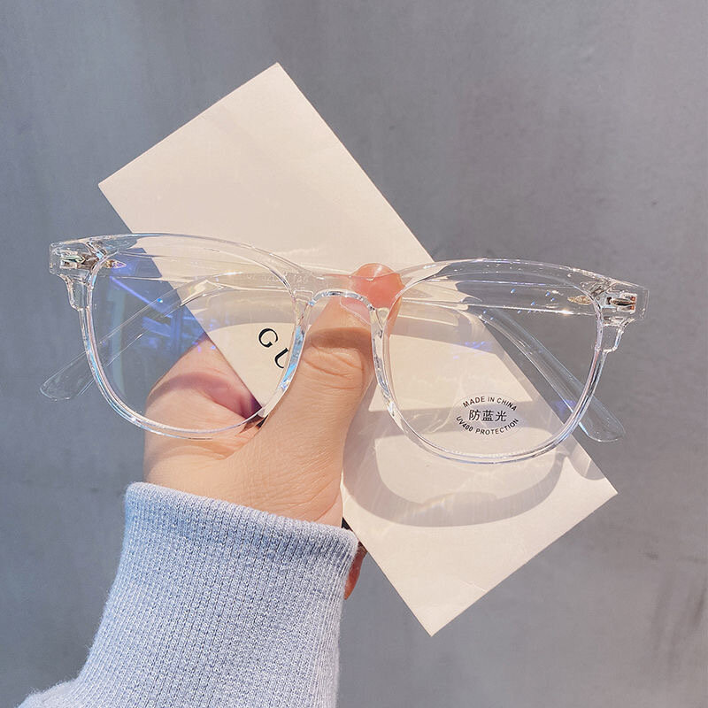 Montura de gafas de ordenador transparente para hombre y mujer, gafas redondas Anti luz azul, gafas de bloqueo, gafas ópticas