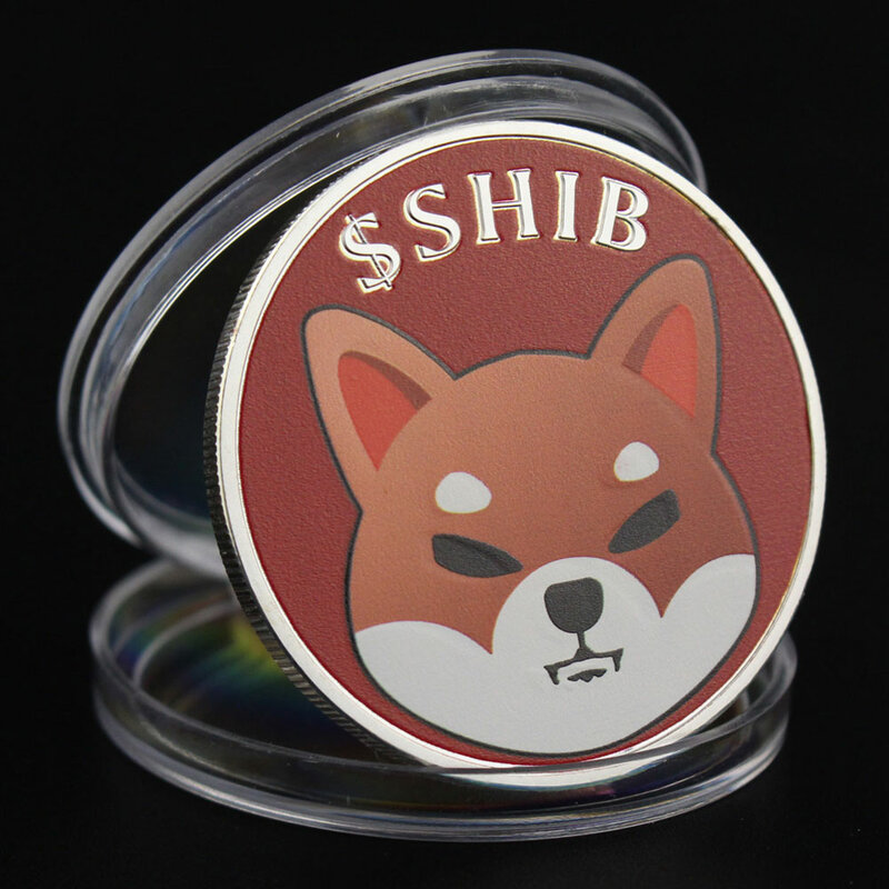 Dogecoin Killer SHIBA Inu Coin (SHIB) CRYPTO Metal Gold Plated Physical Shib Red Coin Doge Killer Souvenir Coins