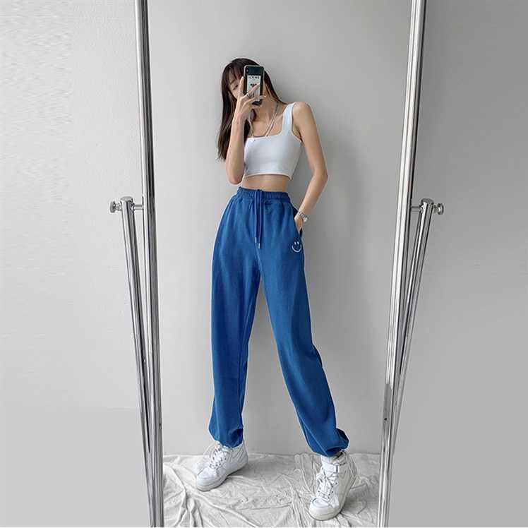 Sports Pants Female 2021 Summer Thin Loose Tappered Slimming All-Matching Straight Drawstring Leisure Sweatpants Trendy Ins