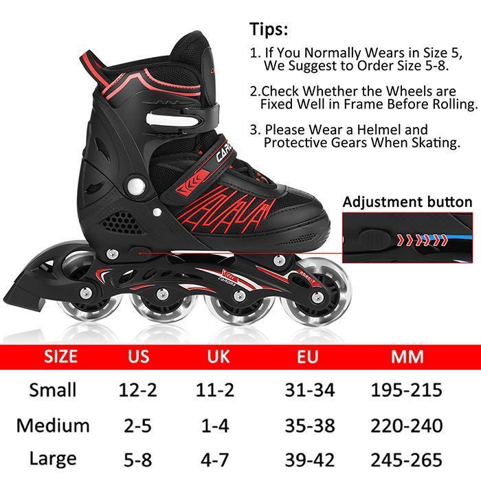 Adult Roller Skate Shoes Sliding Skate Adjustable Inline Skates Kids Illuminating Wheel Adult Roller Sliding Free Skate