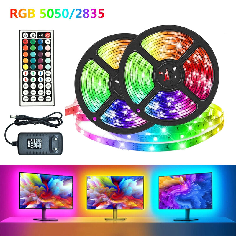 LED Strip RGB 5050 Bluetooth App Control Touch WiFi Compatible Smart Home Program Suitable For Christmas Party Decoration Lights