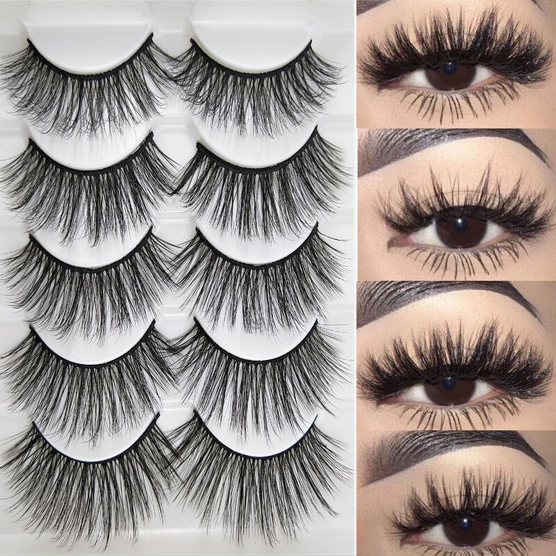 5 pairs natural false eyelashes fake lashes long makeup 3d mink lashes eyelash extension mink eyelashes for beauty