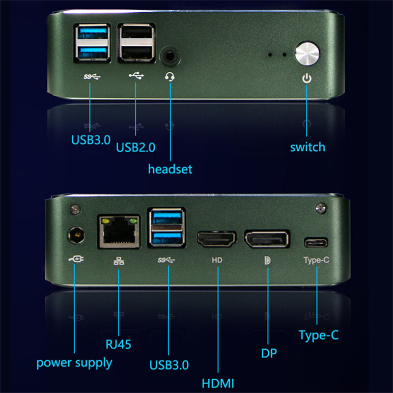 KUU MG01 Mini PC intel core i3 8145U 8GB DDR4 RAM 256GB SSD 2,4G 5G Dual Banco Wifi BT 4,2 tarjeta Gigabit Ethernet PC de escritorio
