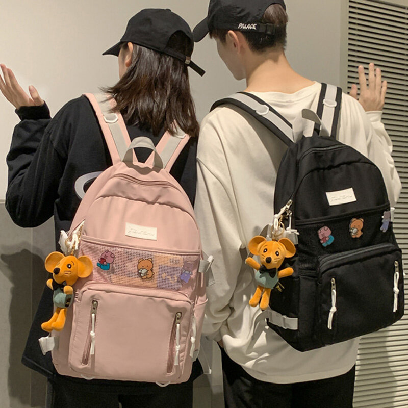 Водонепроницаемый нейлоновый тканевый рюкзак унисекс, корейские вместительные школьные ранцы для студентов, модная индивидуальная одното...