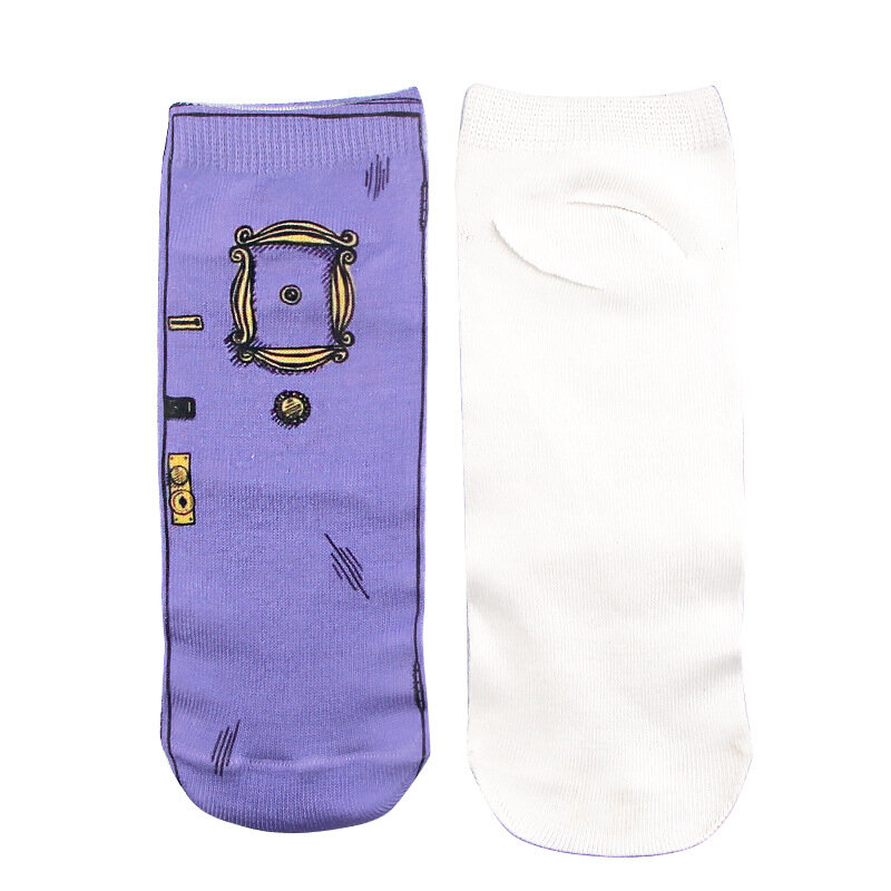 Amigos tv mostrar meias dos desenhos animados unisex casual não deslizamento respirável confortável tubo curto casal meias cosplay presente de natal
