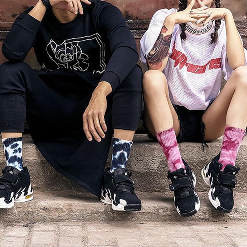 Meias de skate coloridas, meias longas de algodão hiphop harajuku para homens e mulheres, várias cores
