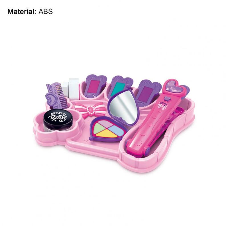 18Pcs Durable Beauty Set Toy Reusable Color Lasting Clean Easily Washable Puzzle ABS Girls Pretend Play Makeup Toy for Family