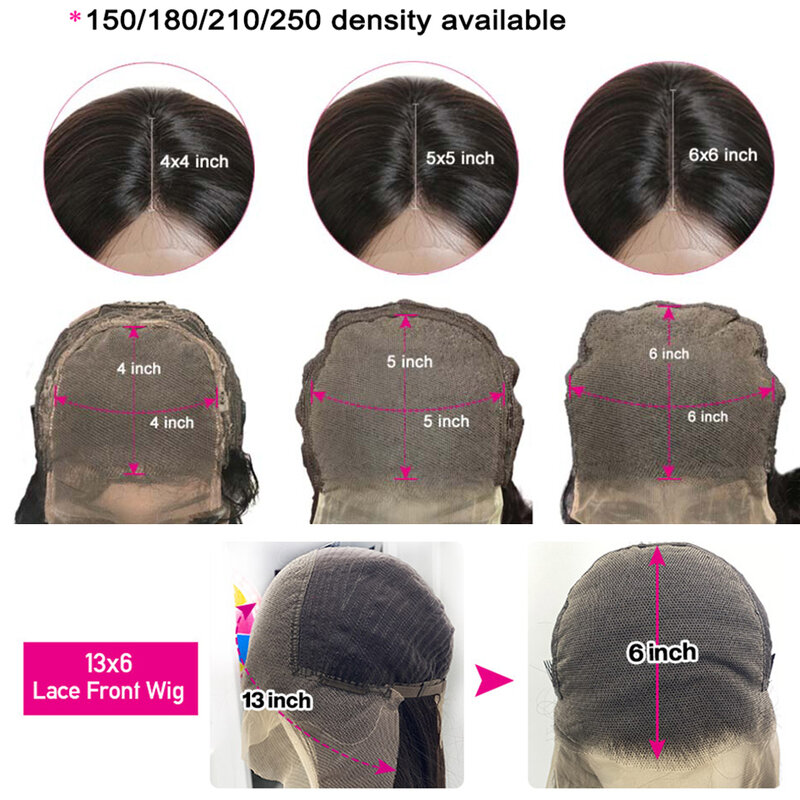 Wig Rambut Manusia Brasil dengan Ketebalan Lurus 180% Wig Renda Transparan 13X4 Hd Hitam Alami 26 Inci Wig Kualitas Tinggi untuk Wanita