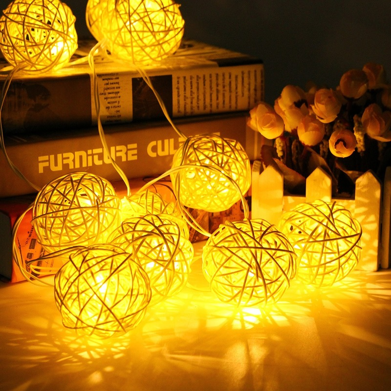 الجنية أضواء كرة من السلال Led سلسلة أضواء عيد الميلاد Led أضواء غرفة نوم ديكور المنزل جارلاند بطارية تعمل جارلاند Led أضواء