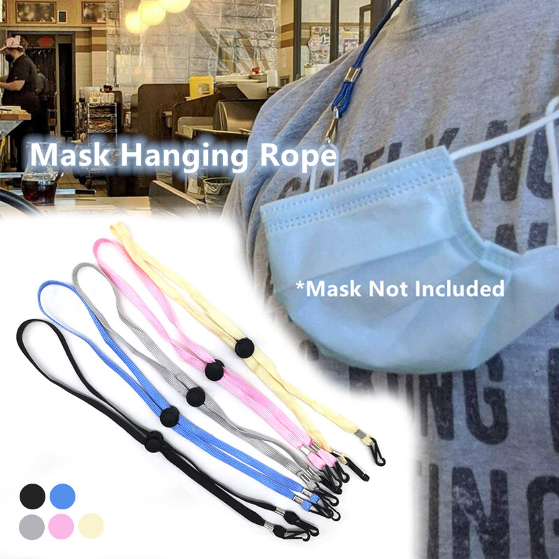 1/10 Pcs Mask Hanging Rope Face Mask Lanyard Mask Holder Adjustable Traceless Ear Hanging Rope Two Hooks Mask Craft Accessories