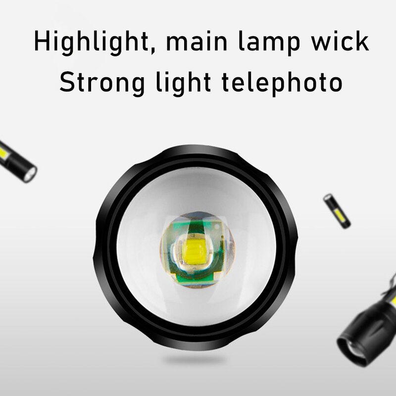 3 Chế Độ Sạc Led Cắm Trại Câu Cá Lặn Đèn Pin Đèn Lồng XPE COB USB Chống Nước Đèn Pin Mini Làm Việc Flashlamp