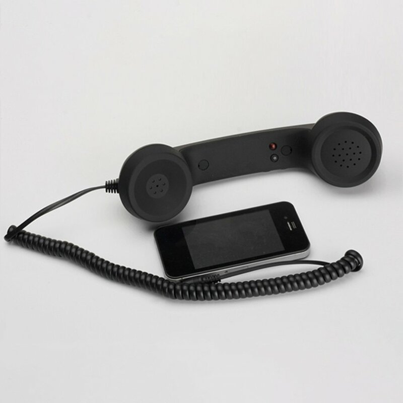 3.5mm jack clássico retro telefone fone de ouvido mini microfone alto-falante telefone receptor de chamada para iphone para samsung para huawei para xiaomi