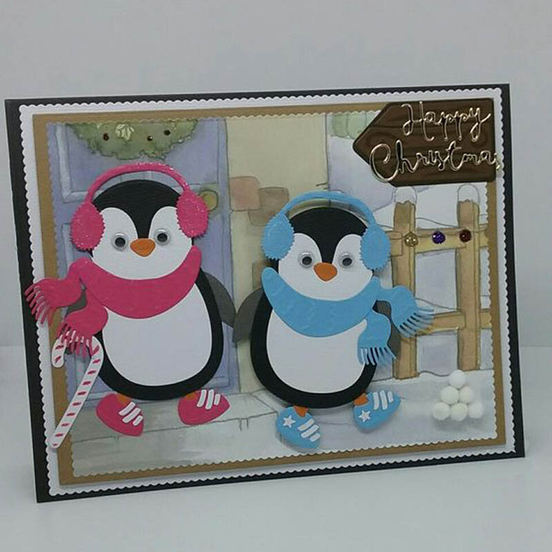 Penguin&Snowmen Are Good Friends Metal Cutting Dies Stencils Die Cut For Card Making DIY New2019 Crafts Cards