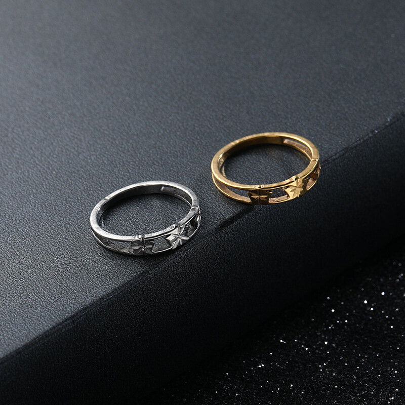 Gaya Baru Sederhana Kepribadian Temperamen Pasangan Korea Cincin Cincin Perhiasan Pesta Ulang Tahun Hadiah Perhiasan Grosir